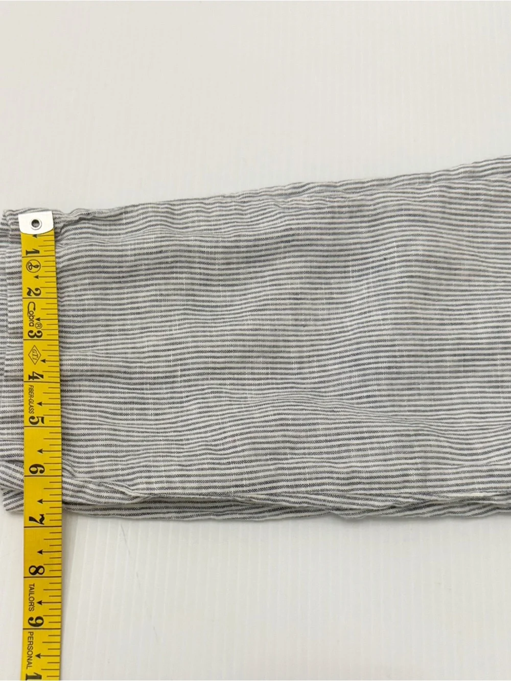 Quince Light Blue Pinstripe Womens Linen Blend Casual Pants - S